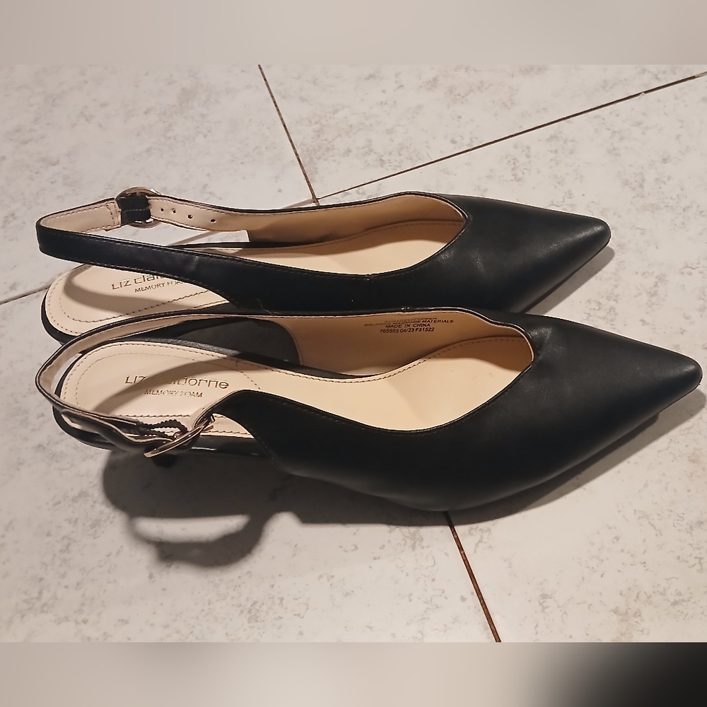 Liz Claiborne Black Slingback Heels